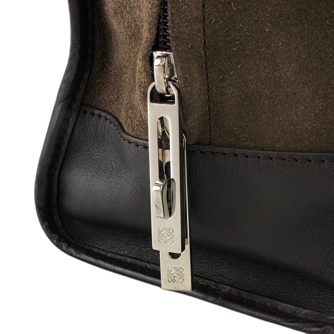 LOEWE ロエベ アマソナ28 ハンドバッグ ブラウン アナグラム スエード