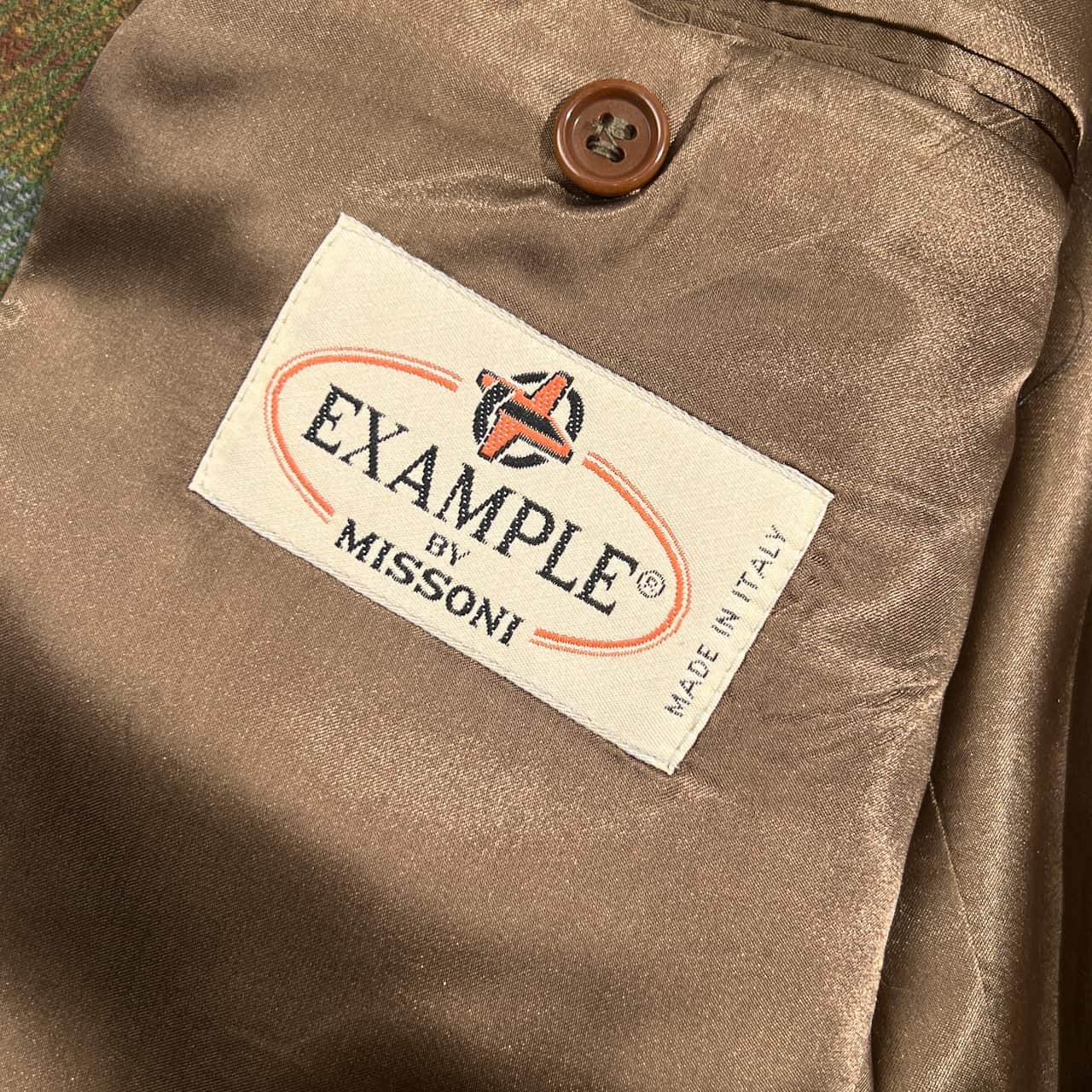 イタリア製 EXAMPLE BY MISSONI ミッソーニ チェック ウール テーラード ジャケット 48/メンズ