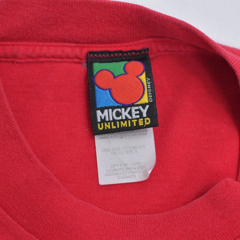 90～00s MICKEY UNLIMITED ミッキーマウス プリント Tワンピ