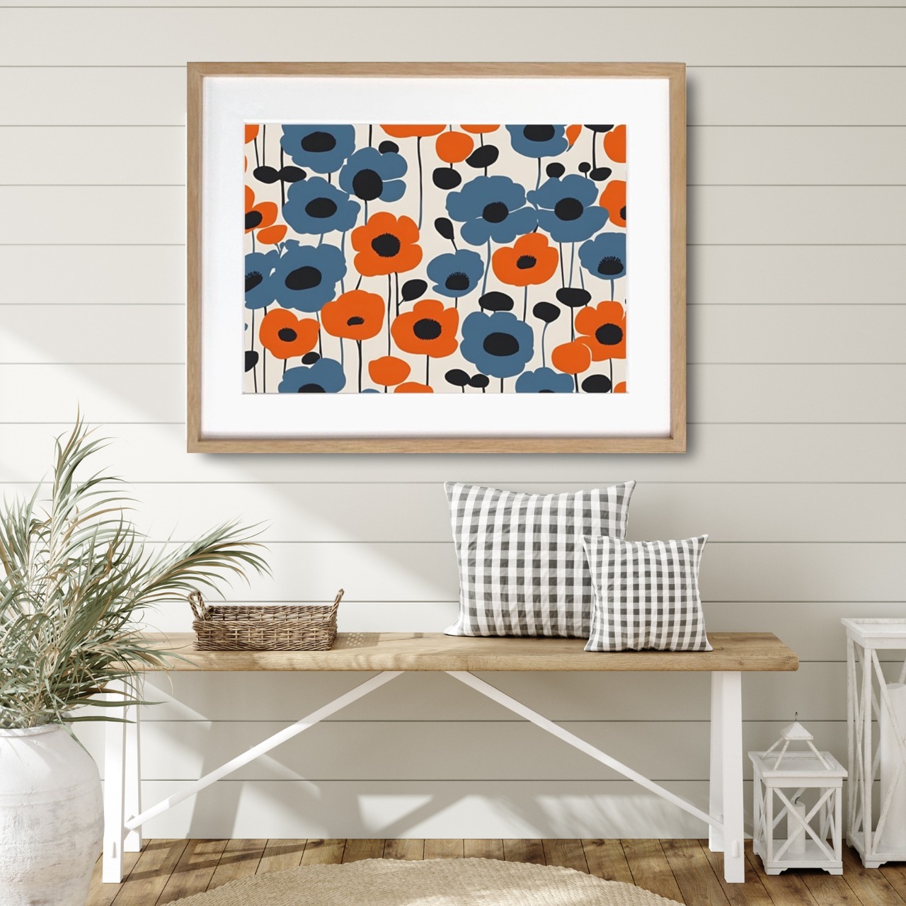 Tender｜北欧ミニマルに映えるポピーのボタニカルアートポスター｜優しさと温もりを飾るおしゃれなインテリアアイテムA2ポスター