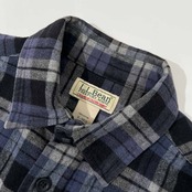 00s L.L.Bean エルエルビーン チェック柄 長袖 ネルシャツ S /グレー×ブラック×ブルー系/オールド