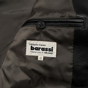 barassi バラシ 羊革 本革 ラムレザー 2B テーラードジャケット サイズ 48 /メンズ/ブラック