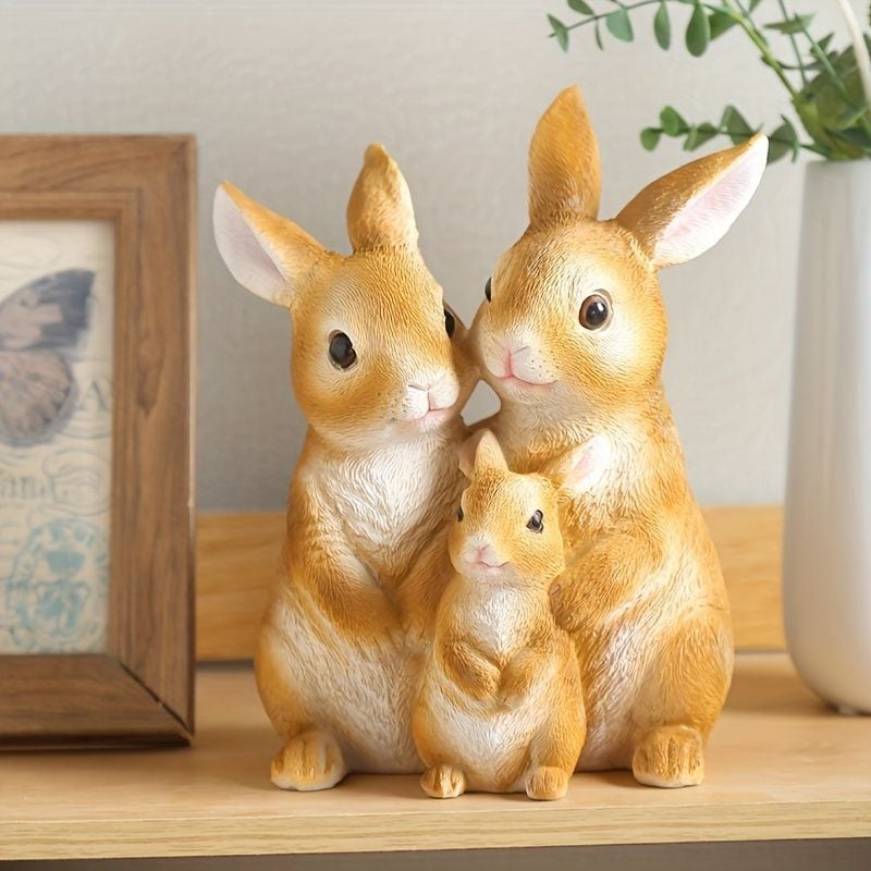 置物 オブジェ うさぎ ラビット かわいい ほっこり 幸せな家族