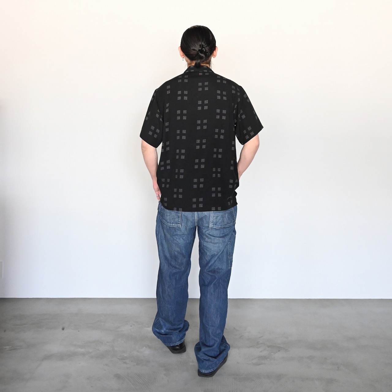 OLD JOE(オールドジョー) ORIGINAL PRINTED OPEN COLLAR SHIRTS (Square Dot) Short-sleeveスタイル