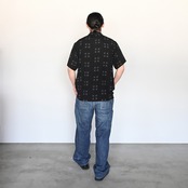 OLD JOE(オールドジョー) ORIGINAL PRINTED OPEN COLLAR SHIRTS (Square Dot) Short-sleeveスタイル