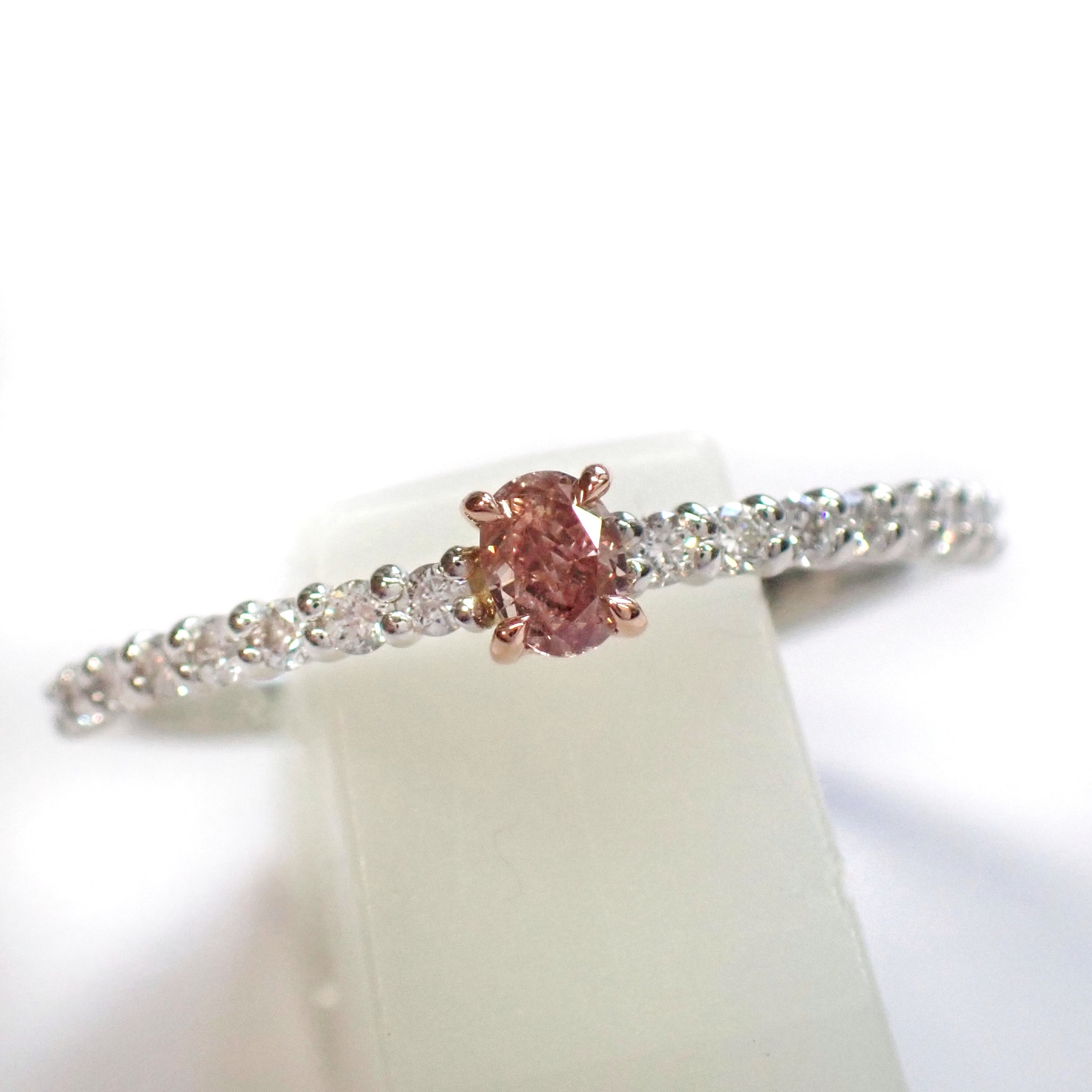 新品 日本製】 K18 金 Pt900 プラチナ 0.135ct Fancy Deep Pink 天然 新品 日本製】 K18 金 Pt900 プラチナ 0.135ct Fancy Deep Pink 天然