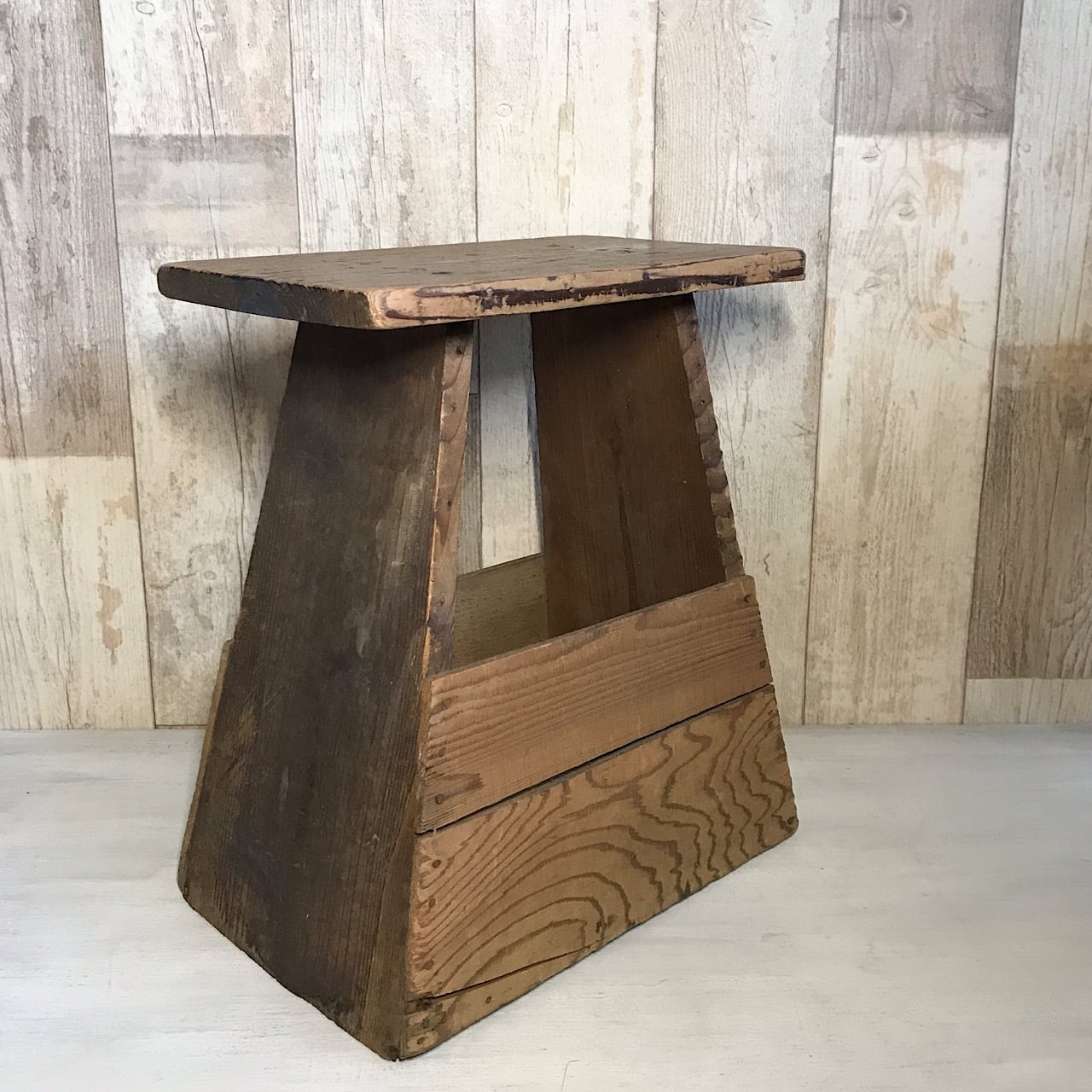 昭和レトロ 木製 飾り台 踏み台 古道具 アンティーク R-937】レトロ