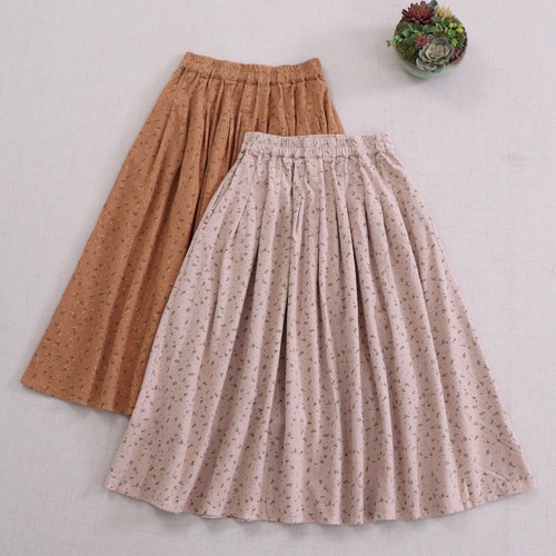 2色／小花柄フレアスカート ・9117