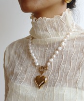 パールハートネックレス/024124