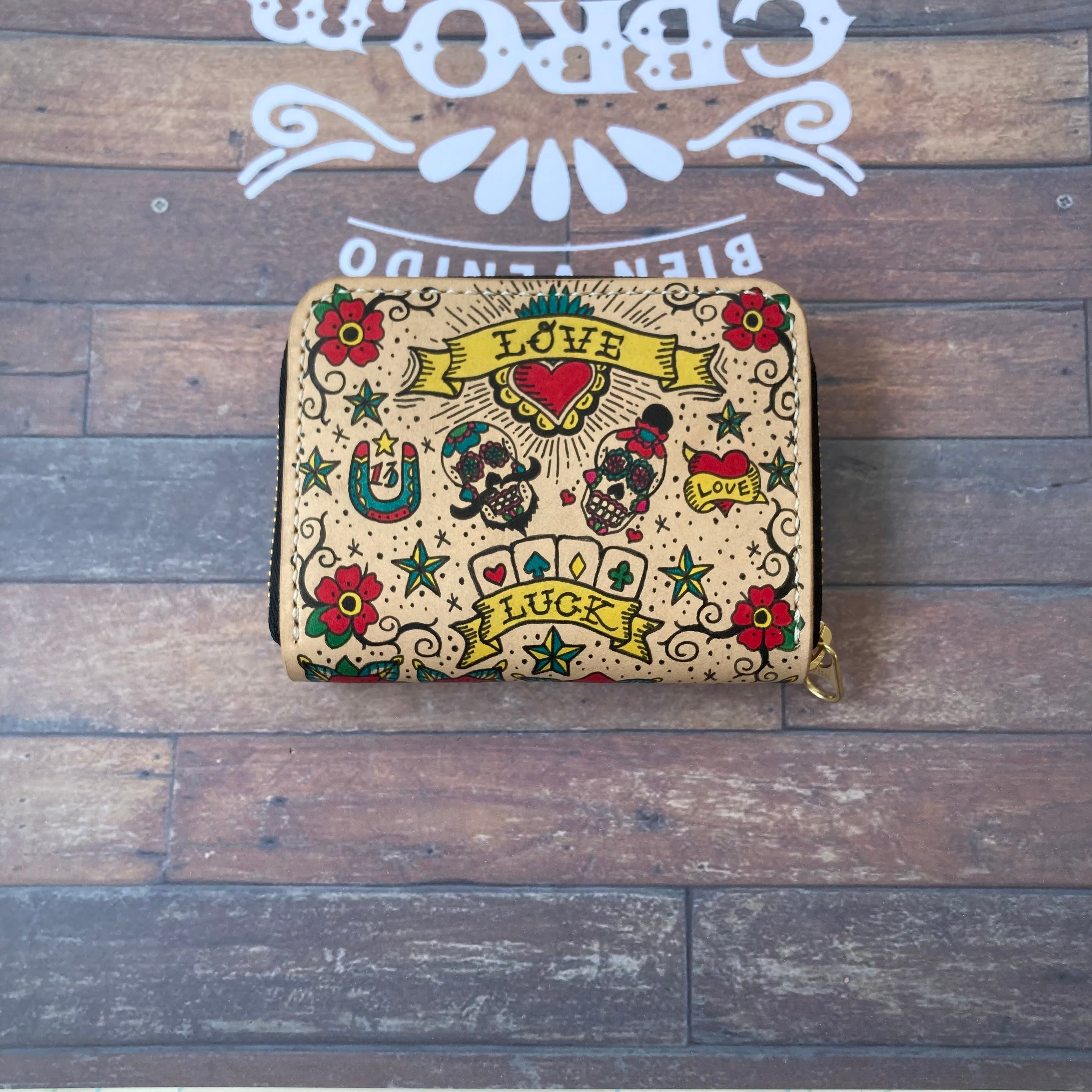 受注生産】《タトゥー × レザー》ユニセックス ミドルウォレット