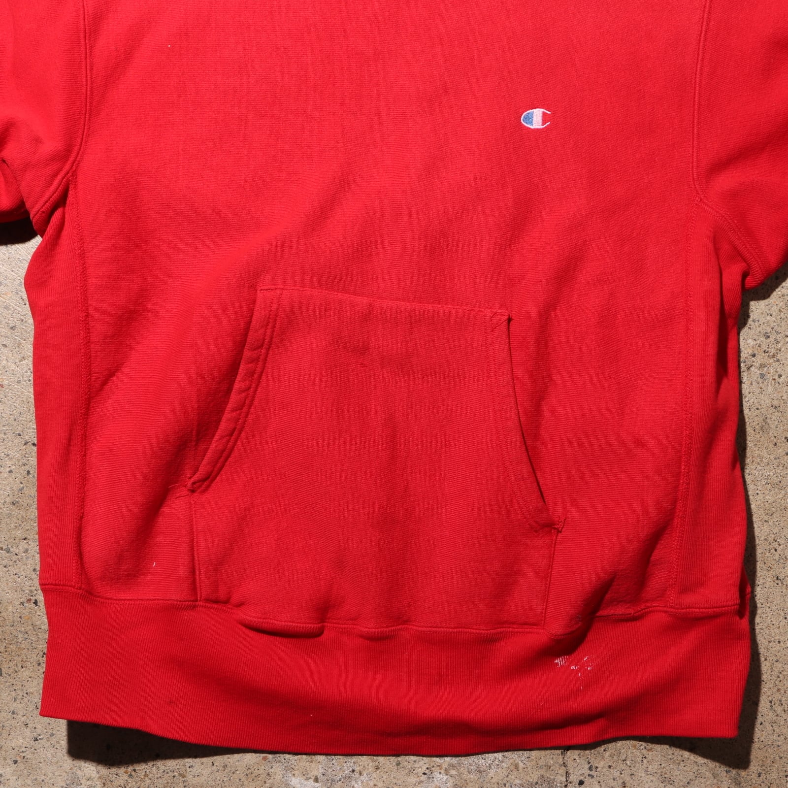 L 80s USA リバースウィーブ チャンピオン パーカー 赤 無地  