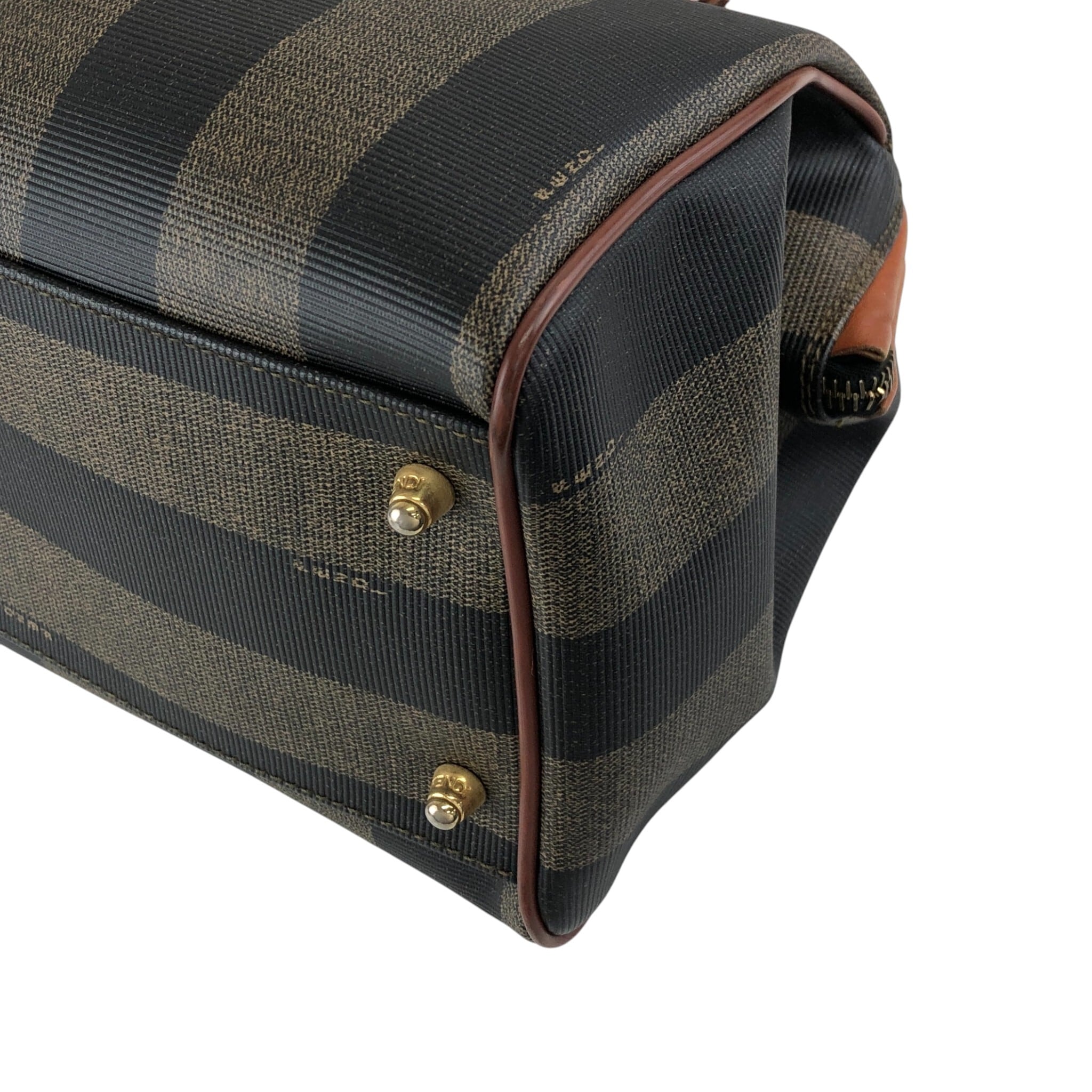 FENDI フェンディ ぺカン ショルダーバッグ ブラウン FFロゴ PVCレザー