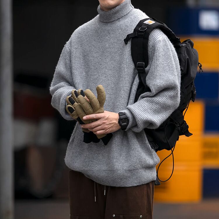 ★ANTI-PILLING TURTLENECK PLAIN SWEATER　　A0881