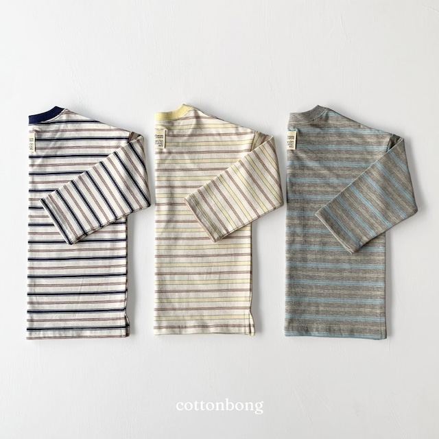 《予約》送料無料【cottonbong】Mix Border T-shirt