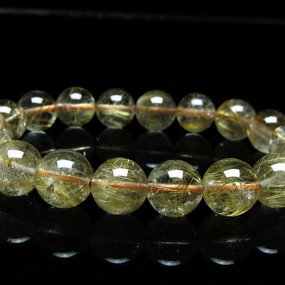 ルチルクォーツ ブレスレット 12mm タイチンルチルクォーツ タイチンルチル 一点物 メール便可 [M便 1/10] 111-48997