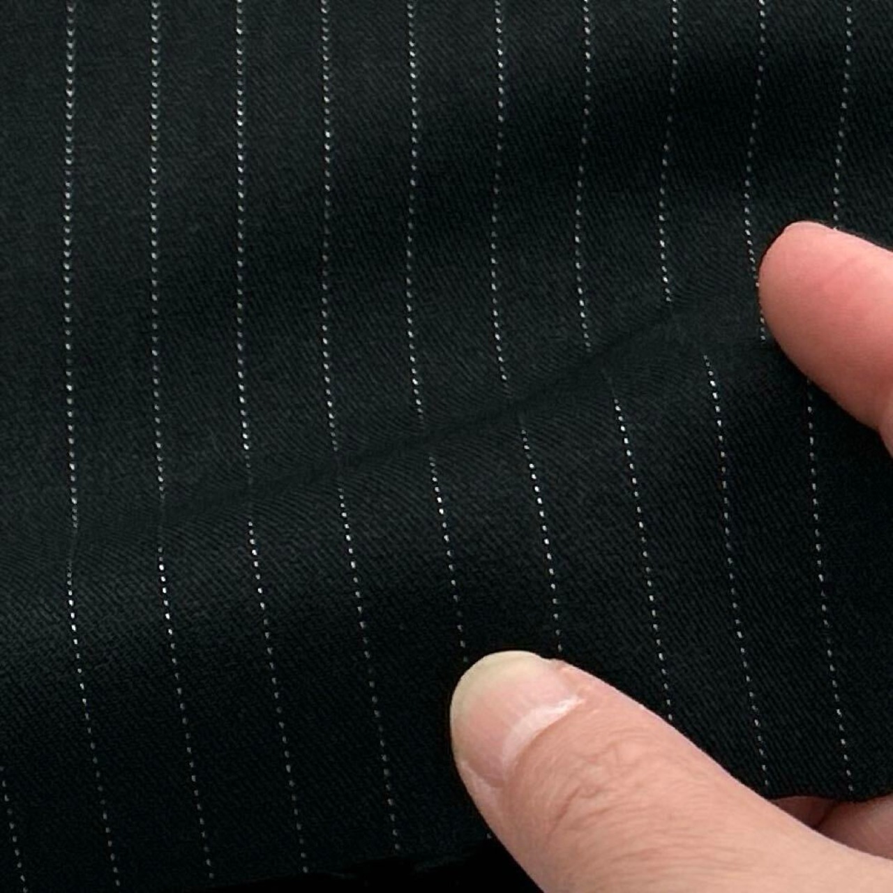 ★NY839◆1.4m◆ポリエステル100%先染めストライプ生地◆ブラック