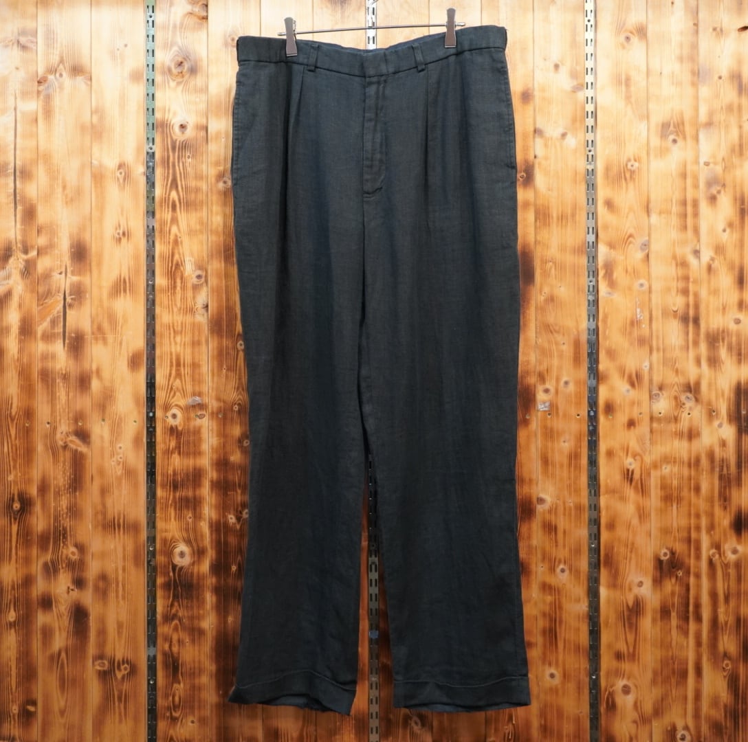 ralphlauren 黒 リネン パンツ W36L30/ラルフローレン ブラック linen