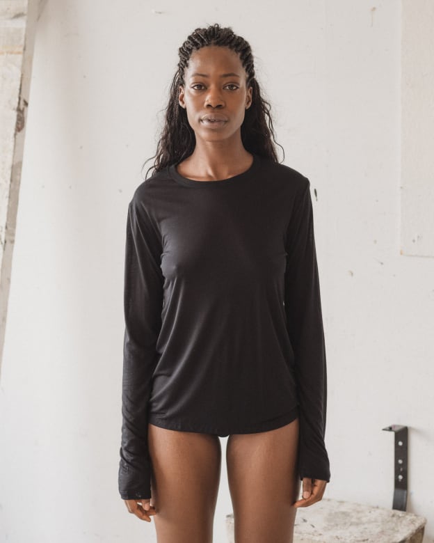 Baserange (ベースレンジ) BAMBOO LYOCELL LONG SLEEVE TEE (BLACK