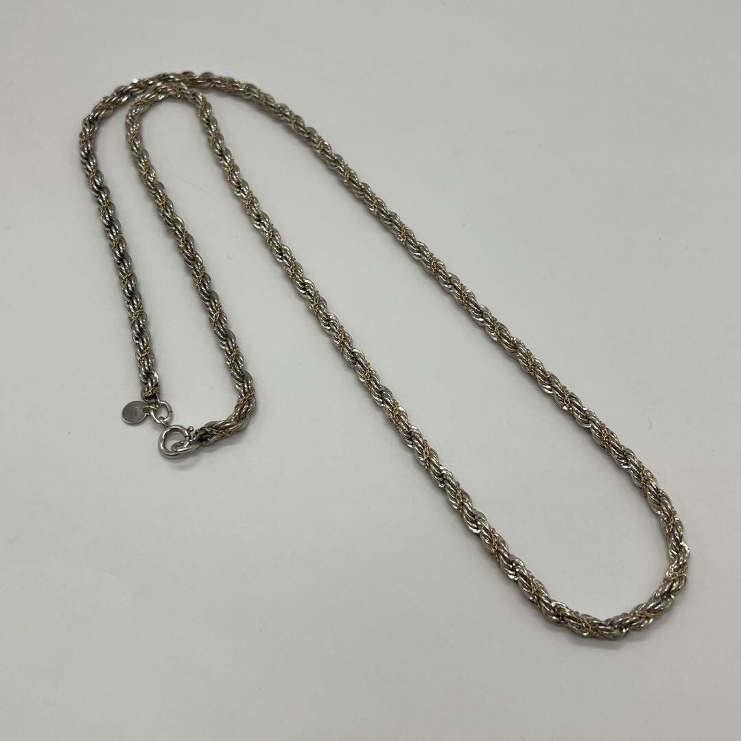 ティファニー TIFFANY ツイストロープ チェーン ロングネックレス コンビ SV YG 希少品