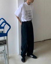 ルーズウォッシュストレートデニムパンツ　S0056