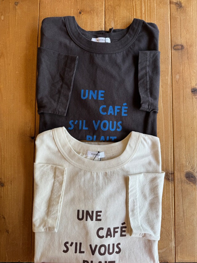 HEAVENLYオーガニックコットンプリントTEE "Une cafe.."