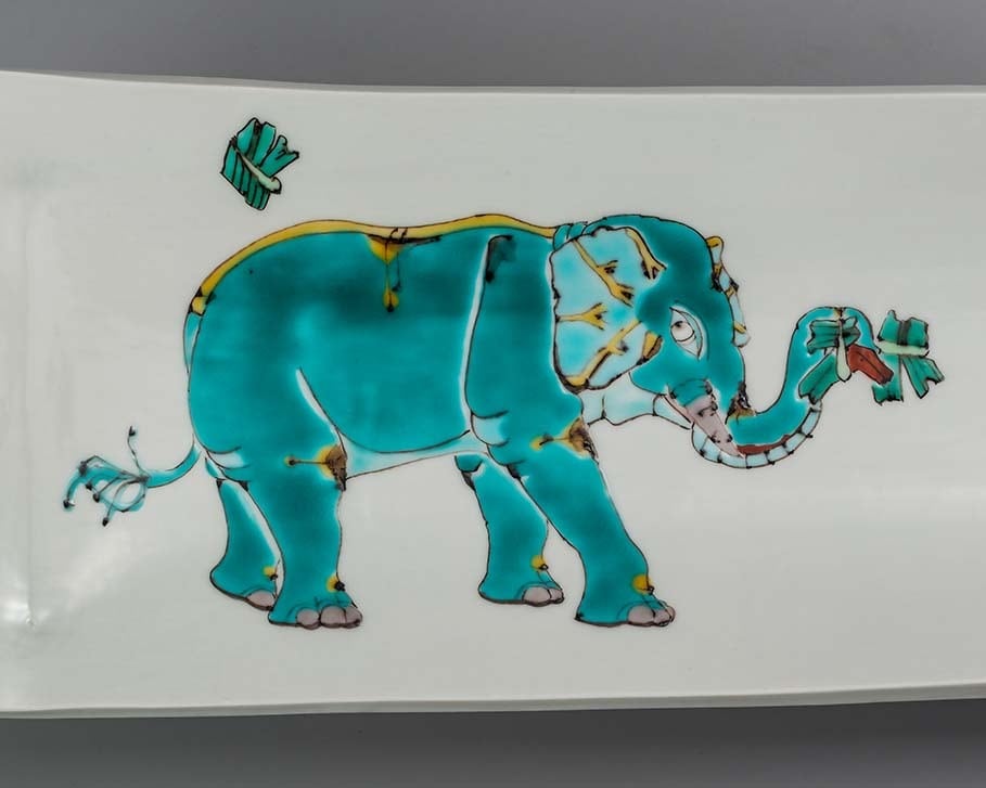 台皿 神象の絵 | 九谷焼 大志窯