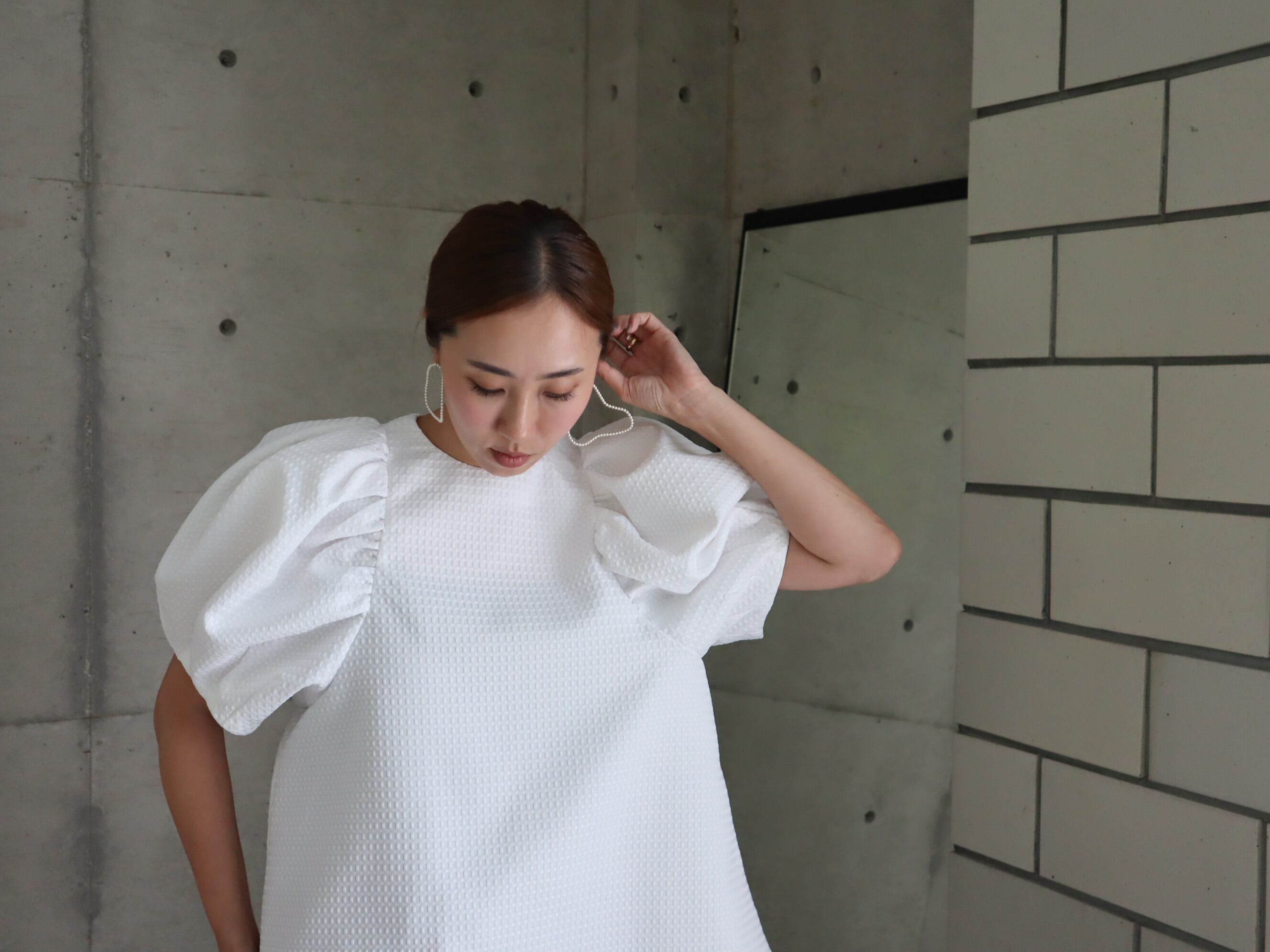 試着のみ！【eLLa】doby dot jacquard blouse ブラウス-