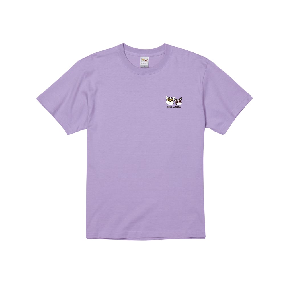 Ennoy Tシャツ パープル刺繍 サングラスノエモナ 刺繍Tシャツ | コーギー犬ノエさんオリジナル