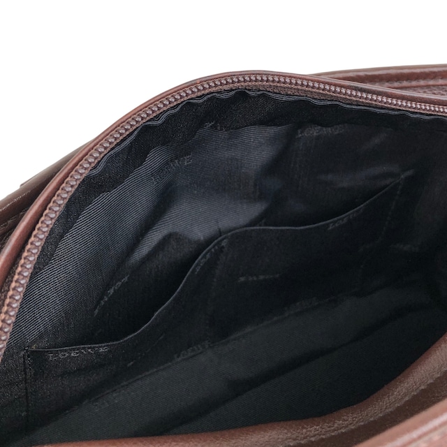 LOEWE ロエベ アマソナ28 ハンドバッグ ブラウン アナグラム レザー ミニボストン vintage ヴィンテージ オールド j32ajs