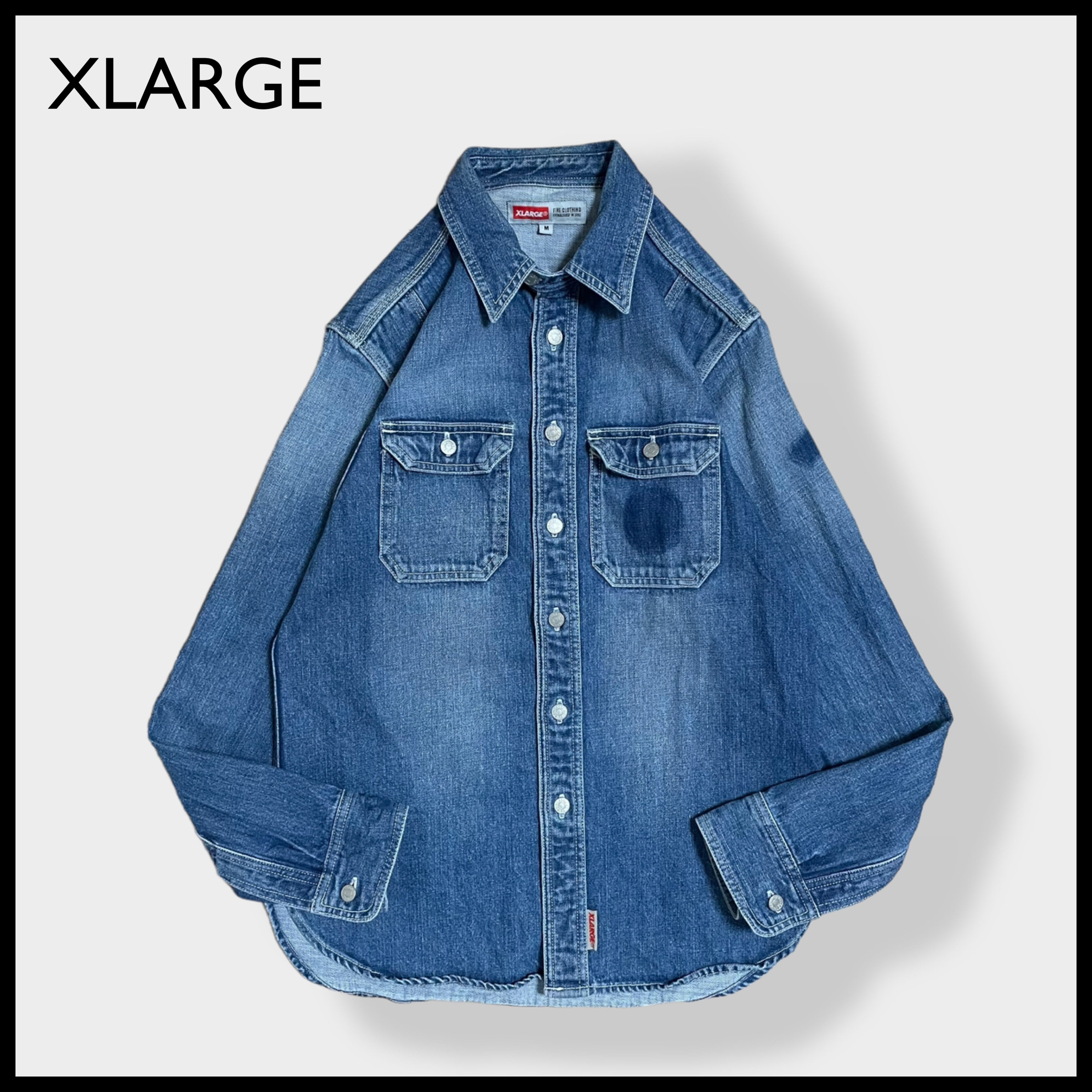 XLARGE】日本製 デニムシャツ デニムジャケット タックボタン ネオバ