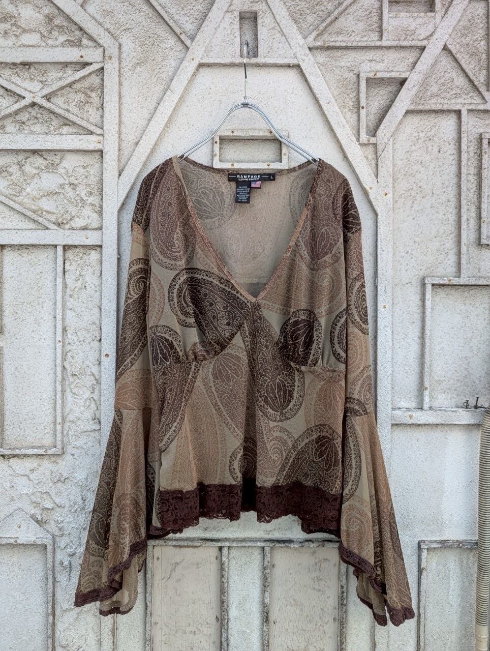 "DRAPED SLEEVES" sheer tops