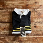 1980's DEADSTOCK ”Rugged Wear" Striped Rugby Shirt Made in USA/Black/L