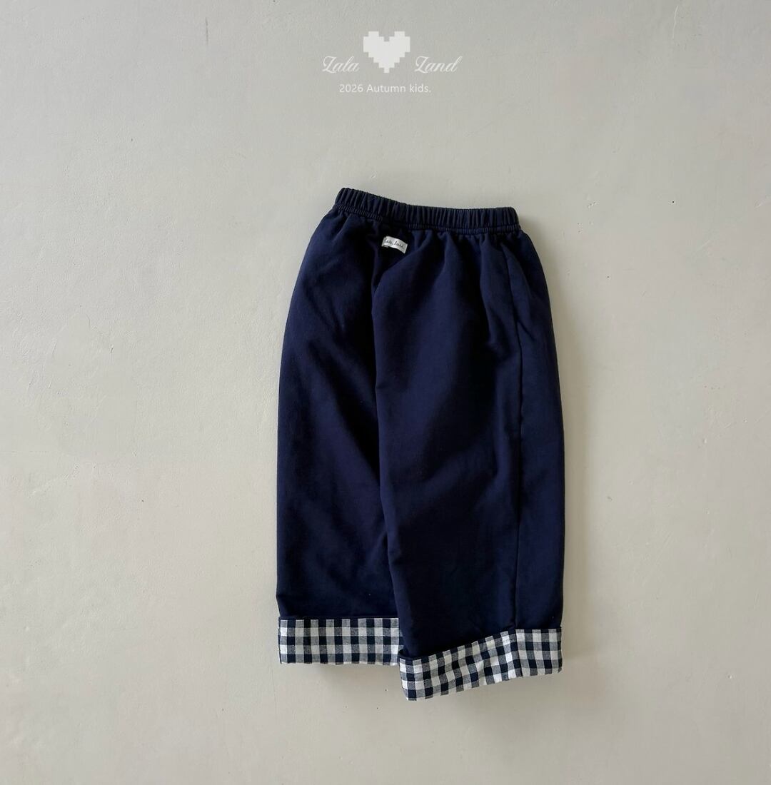 送料無料【予約】/ kidsチェック配色パンツ /lalaland