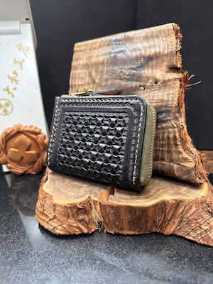 藍染L字ファスナーミドルウォレット(アンダーカットバスケット)