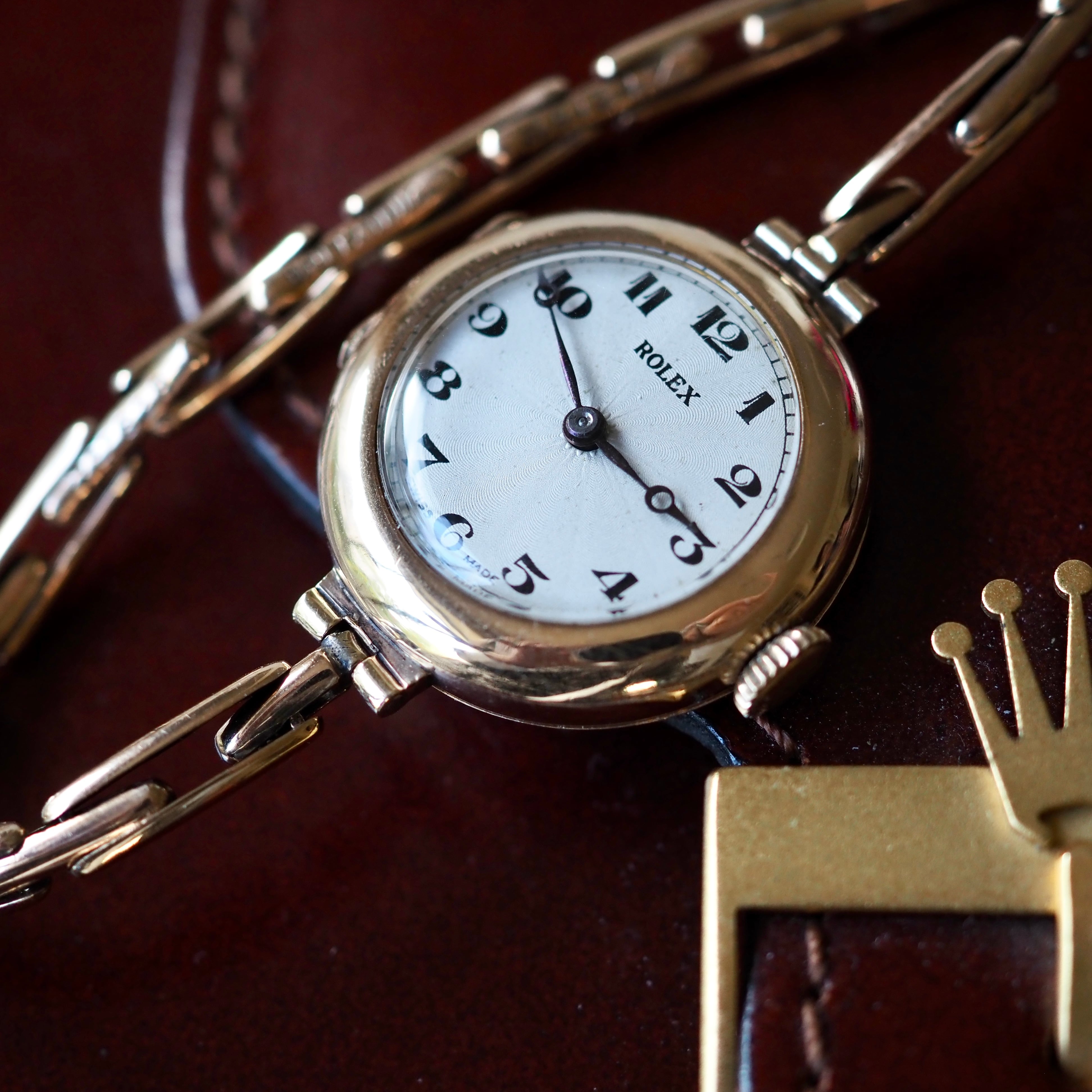 OH済 ROLEX ロレックス 9金無垢 1930s ギョーシェ文字盤 アンティーク