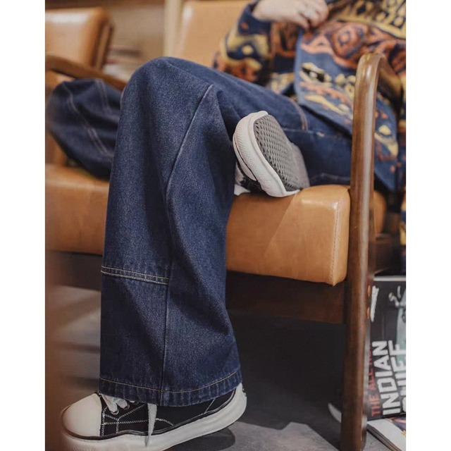 Denim Loose Straight Cargo Jeans 125563