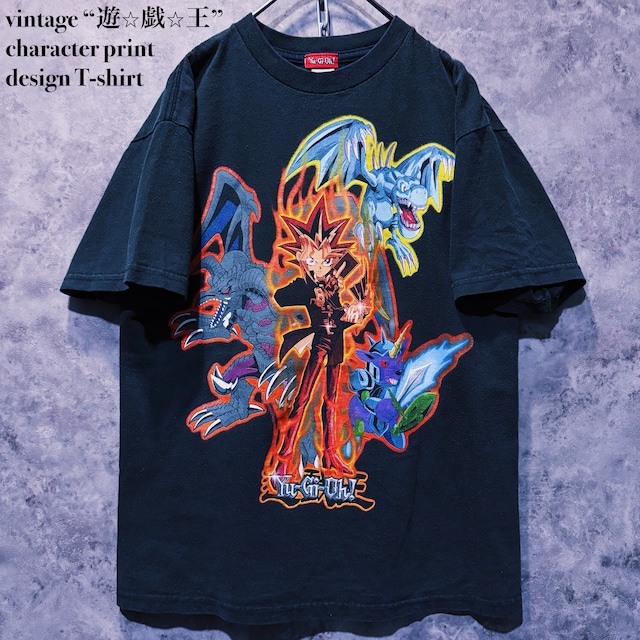 【doppio】vintage “遊⭐︎戯⭐︎王” character print design T-shirt