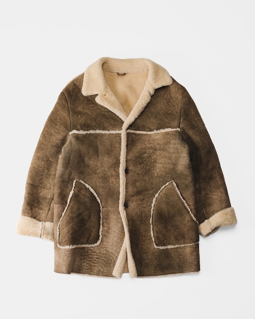 [1990s] "RUFFO" Double Face Mouton Caban Coat (Made in Italy)