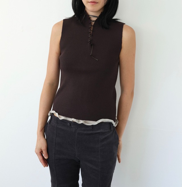 【ulikasanctus】BACK STRING KNIT VEST