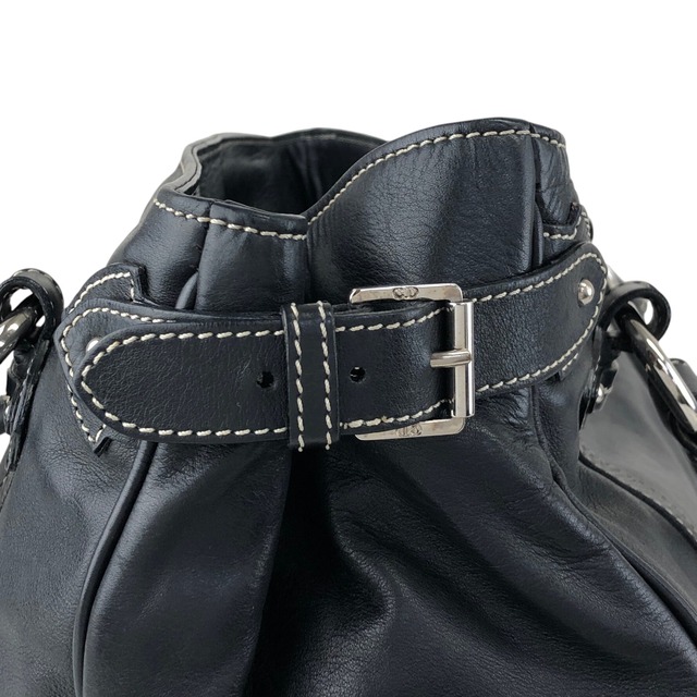 Christian Dior クリスチャン ディオール トートバッグ ブラック CDロゴ レザー vintage ヴィンテージ オールド js7hxe