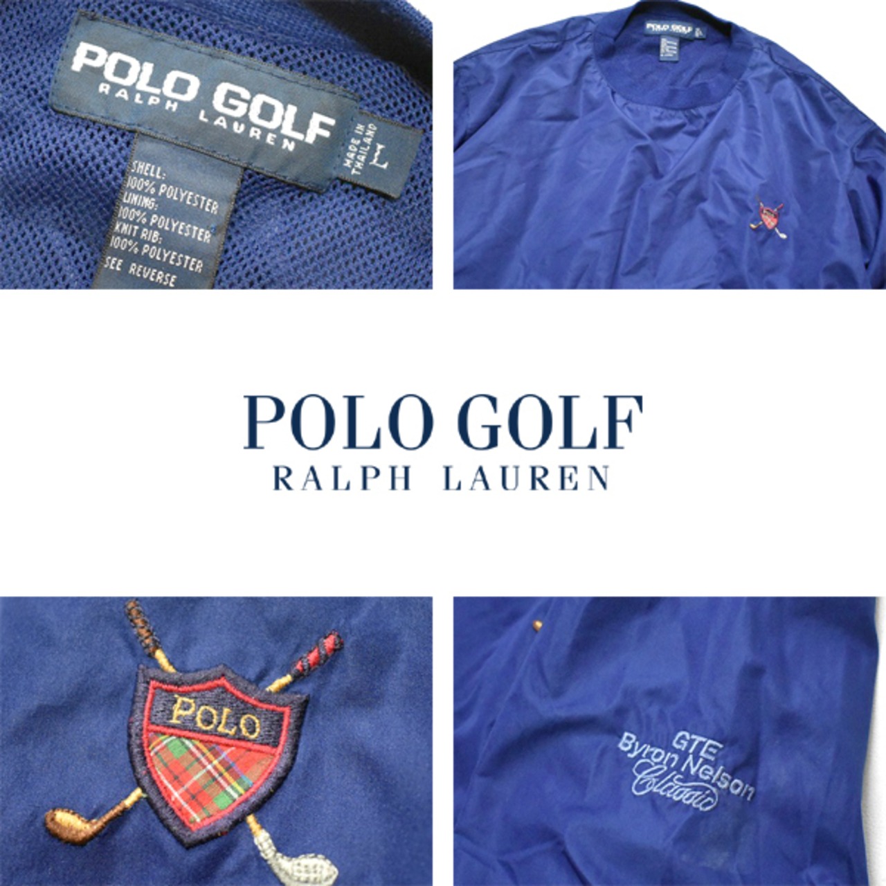 1点物◇ラルフローレンPOLO GOLF紺プルオーバージャケットUS古着L 