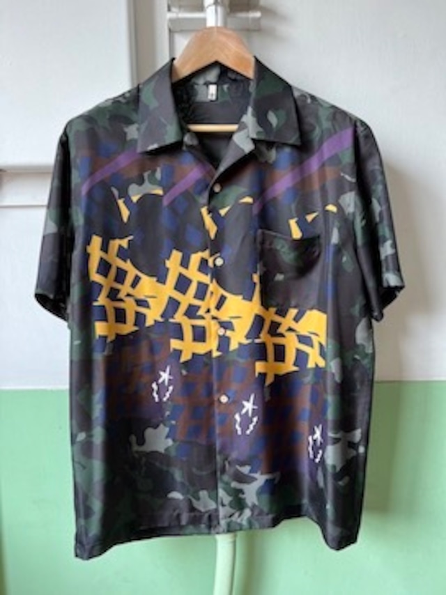 【LAST1】Camouflage collage graphic shirt(Black)