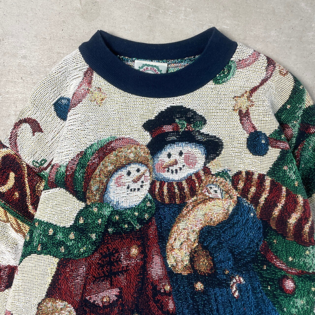 SUGAR STREET WEAVERS USA製 コットンニットセーター クリスマス柄 