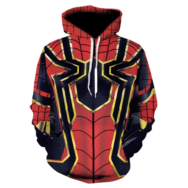 2018 復讐男性パーカーファッション男性スパイダーマン 3d プリントパーカーストリートカジュアル Cospaly スウェットシャツプラスサイズ 3XL