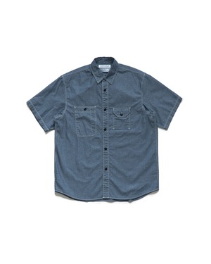 [EASTLOGUE] CHAMBRAY WORK HALF SHIRT / CHAMBRAY BLUE 正規品 韓国ブランド 韓国ファッション 韓国代行 イーストローグ 日本 店舗