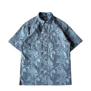 Mountain Men's ボタンダウンアロハシャツ / TROPICAL STRIPE / Blue Moon