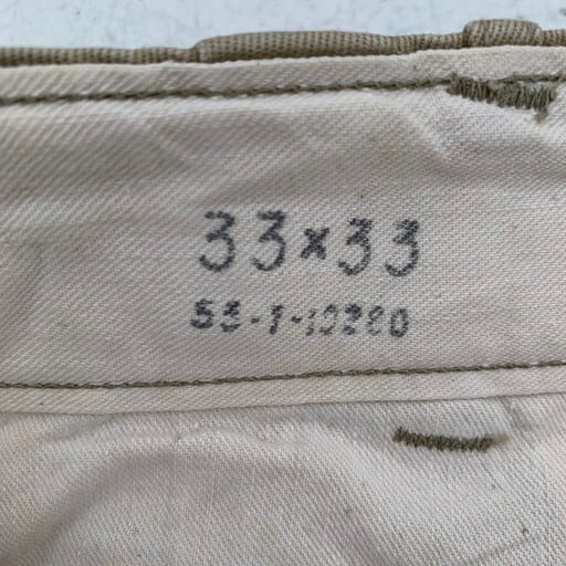 50's U.S.ARMY チノトラウザーズ ベージュ ボタンフライ 尿素ボタン