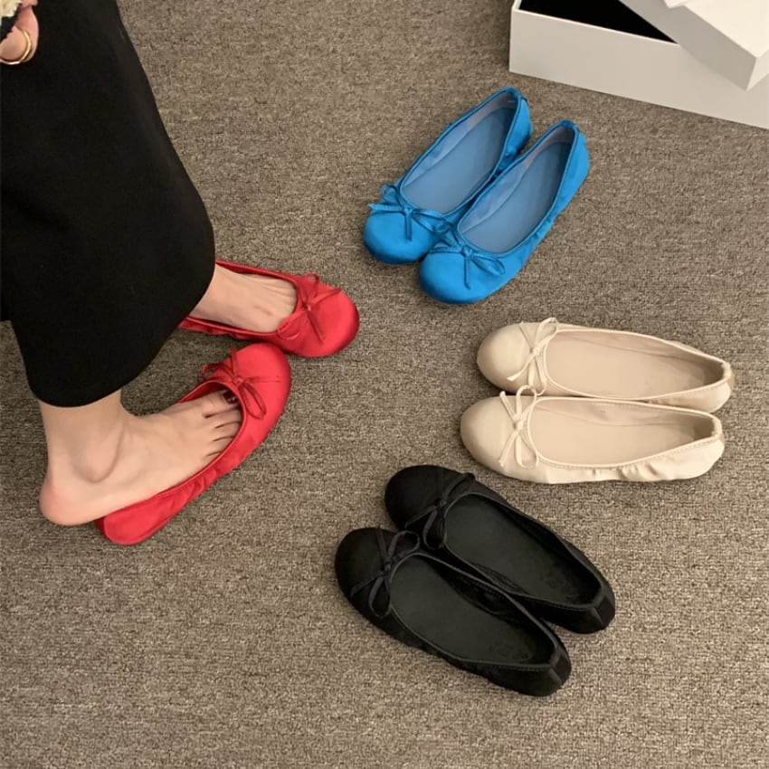 satin ribbon ballet shoes J00134