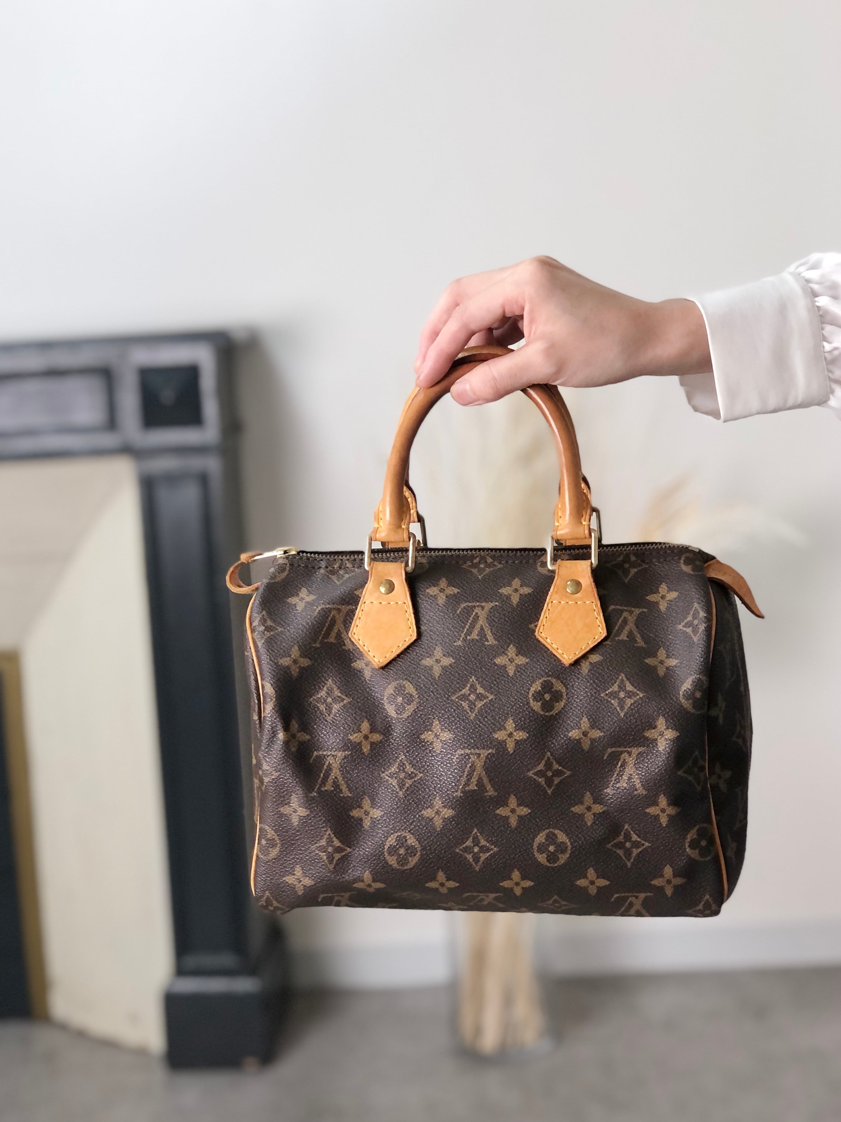 LOUIS VUITTON ルイヴィトン モノグラム ハンドバッグ ブラウン スピーディ25 PVC/レザー ミニボストン M41528 vintage ヴィンテージ オールド ffjgk5
