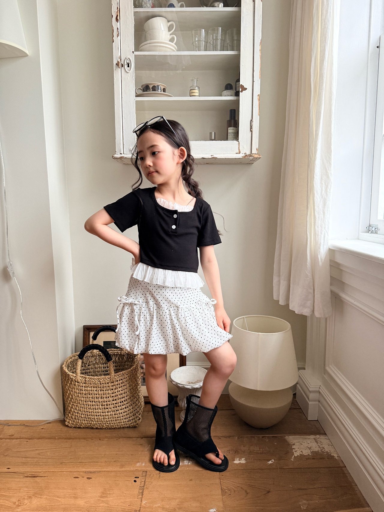 [COMMA] Square frill top (160/170) / [콤마] 스퀘어프릴탑 (160/170)